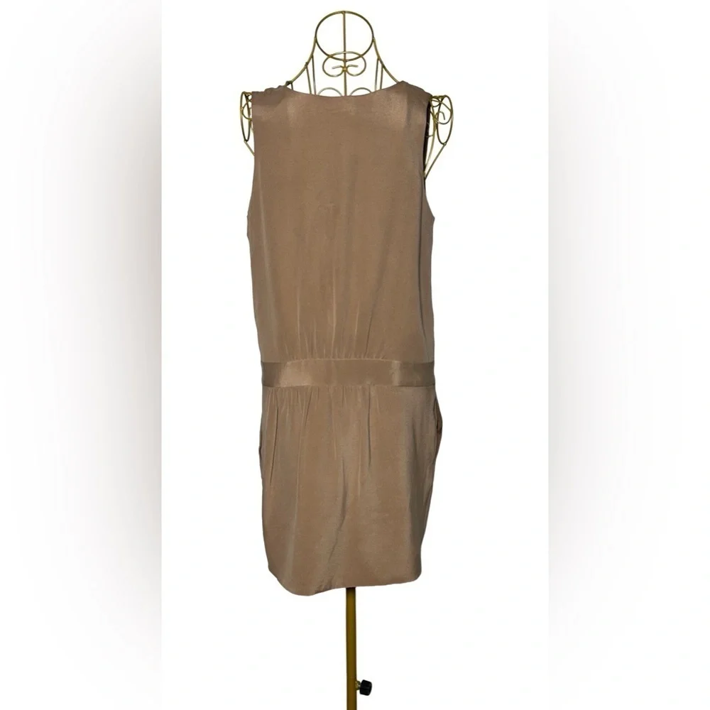 J. Crew Taupe Wrap-Style Sleeveless Dress
